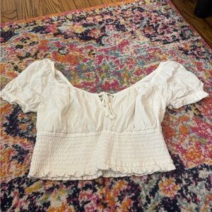 White Hollister Smocked Women's Top